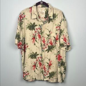 Tasso Elba men’s button down tropical Hawaiian shirt